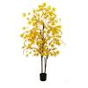 PVC Maple Tree Artificial Tree With Planter 3.9ft/4.9ft/5.9ft Faux Leaves Branches Maple Tree For Fall Party Home Decoration