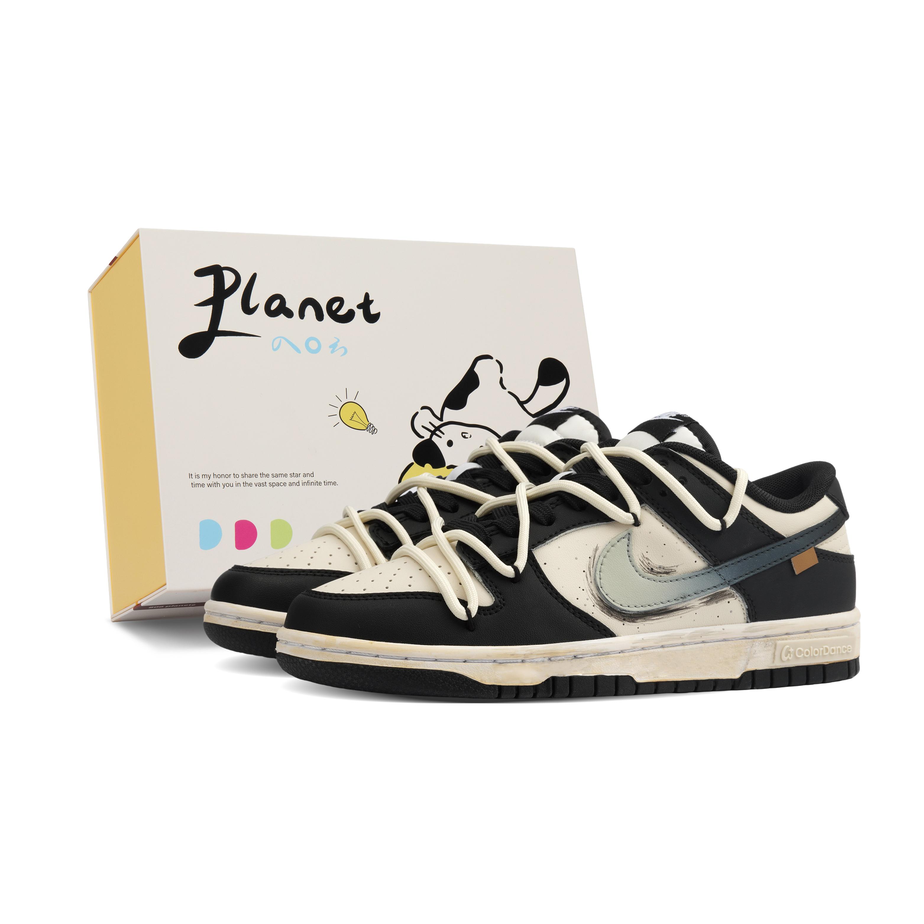 

Nike Dunk Slip Resistant, Abrasion Resistant, Lightweight Low top Skateboard Shoes Unisex Black Beige White DD1391-100(Team379-SBOX) 38.5
