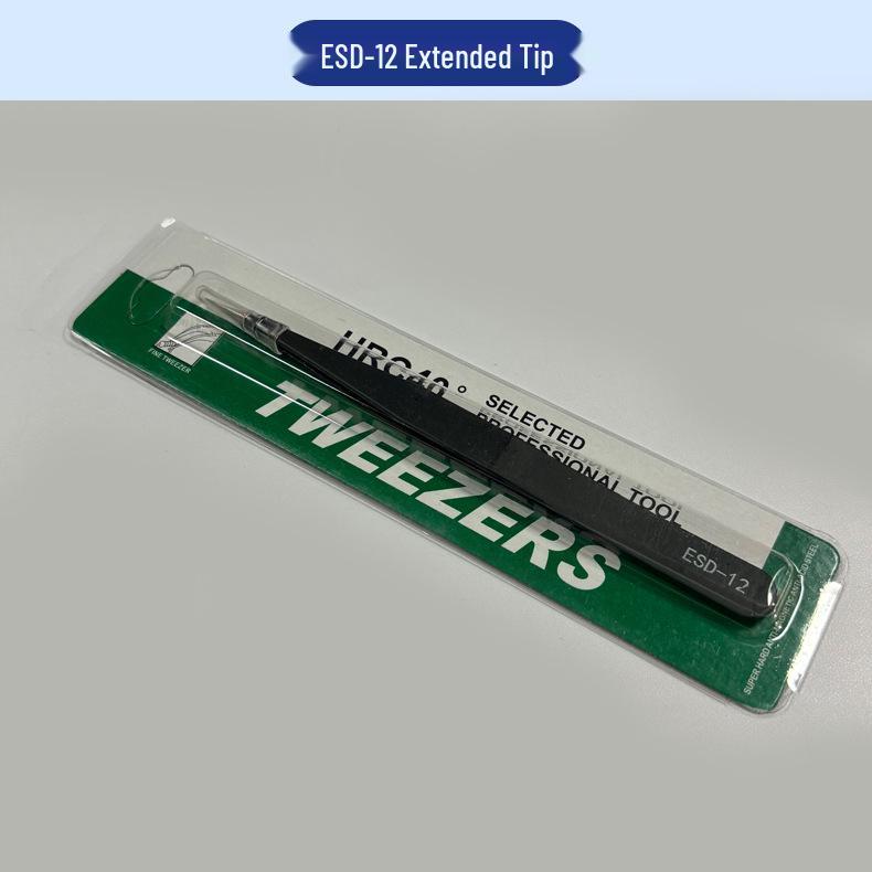 Anti-Static Stainless Steel Precision Tweezers, Curved Tip for Electronics, Eyelash Extensions, Manicure, Bird's Nest Picking, and Hair Removal.
