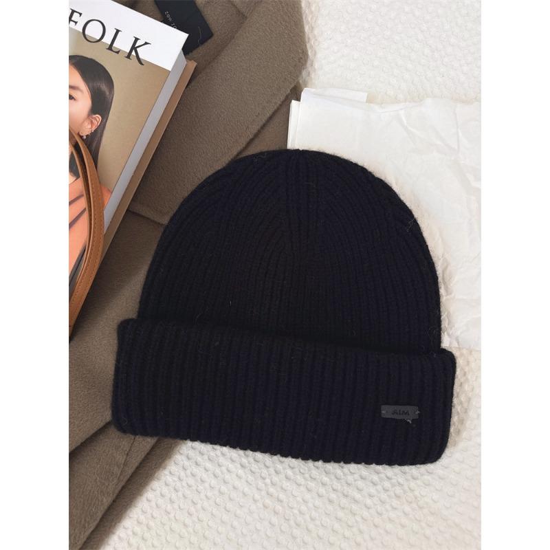 Simple and Versatile Solid Color Wool Hat Autumn and Winter Warm Woolen Hat Knitted Hat for Men and Women