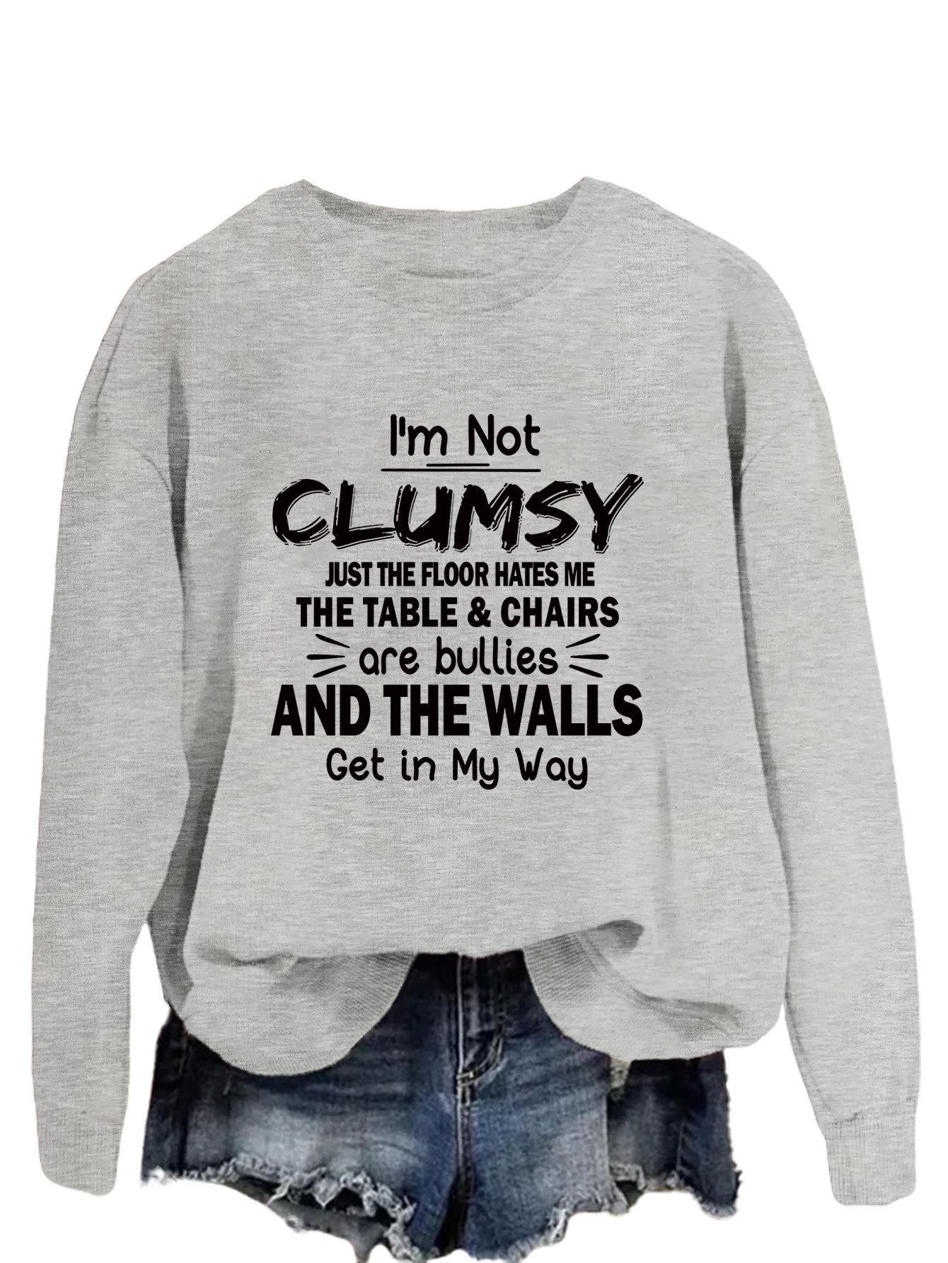 

Я не неуклюжая, просто модная - Женский топ больших размеров с длинным рукавом XXXXL