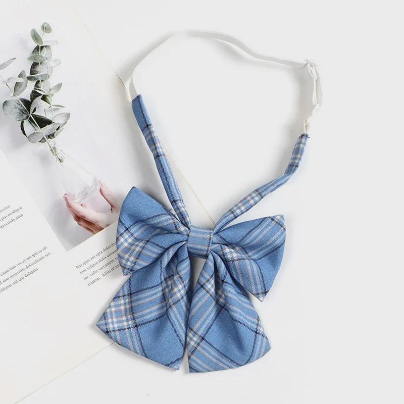 Hnědá retro kostkovaná kravata pro ženy a muže - japonský vysokoškolský styl motýlek