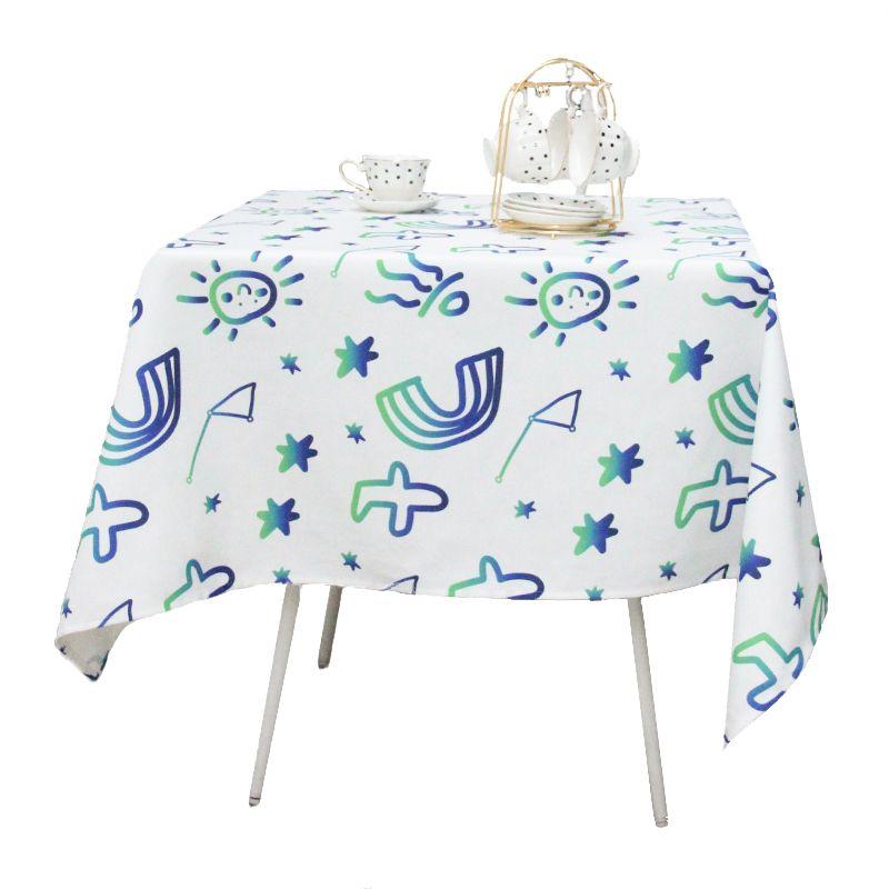 

Kids Tablecloth Ins Fruit Graffiti Student Desk Tablecloth Kindergarten Drawing Waterproof Tablecloth Fabric Scandinavian Rainbow Planet 100*140cm