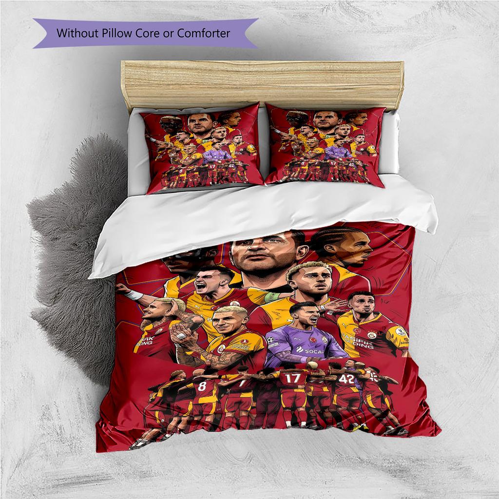 Galatasaray SK Players Pattern Bedding Home Decoration Birthday Gift ( 1 duvet cover + 2 pillowcase, without core),fan merchandise.