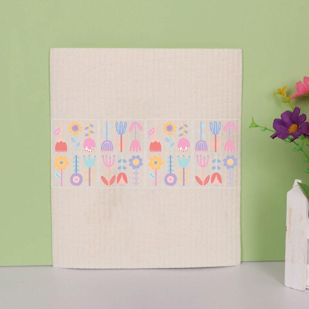 4 sheets Beautiful Flower Wall Stickers PVC Aesthetic Wallpaper Background Decor Decals  Bedroom