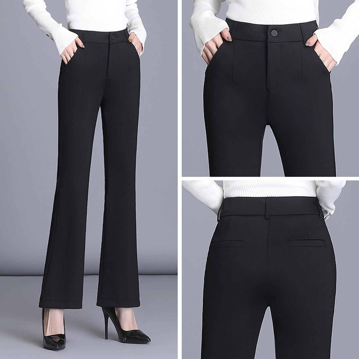 

Hengyuanxiang Women s High Waist Slim Black Flare Pants - Autumn 2025 29 XL/113-120 jin