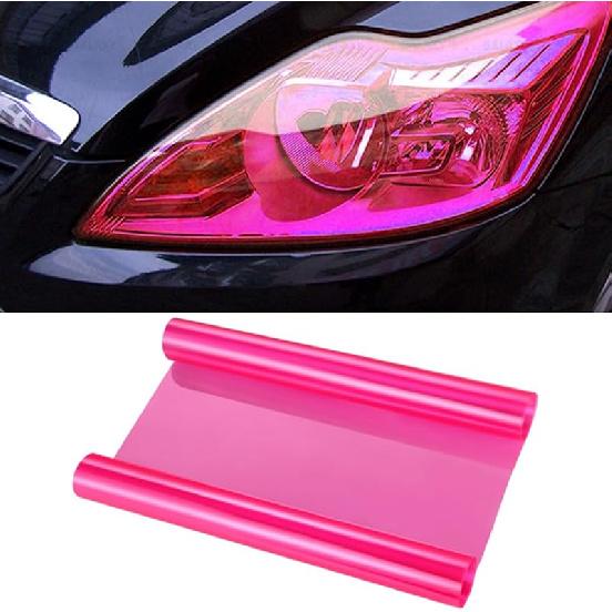 11.88×48 Inches Car Light Self-Adhesive Tint Film Brake Light Headlight Tail Light Fog Light Car Vinyl Wrap Protector Film Auto Modification Cover