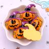 8Pcs Resin Colorful 3D Big Pumpkin Skull Head Ghosts House Witch Figurines Flat Back Stone Decor DIY Halloween Scrapbooks Crafts