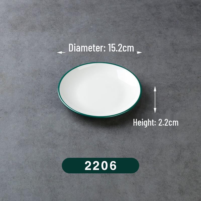 Restaurant Melamine Shallow Round Plate - Green White (10-Pack)