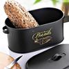 Metal Bread Box Lid Storage Box Stainless Steel Bread Bin Holder Snack Box For Kitchen Containers Home Decor Black White 30x24x15 Cm