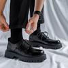 Leather Shoes Men Casual Business British Platform Soft Bottom Derby Shoes Men Black Wedding Party GroomHigh Quality Dress Shoes