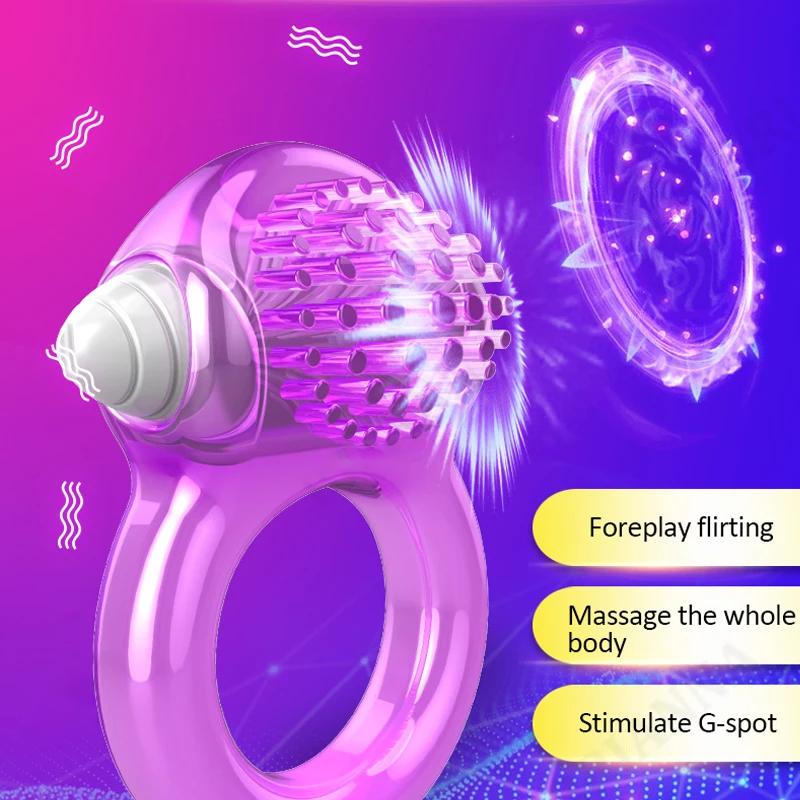 Vibrační erekční kroužek stimulátor klitorisu Silný penis Vztyčený erekční kroužek erekce erekce pro zlepšení oddálení ejakulace Sexuální hračky pro muže