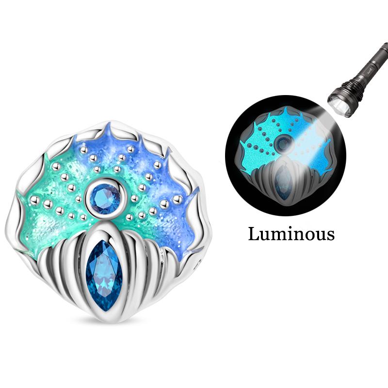 925 Silver Luminous Sea Star Turtle Shell Charms Bead Dangle For Women Fine DIY Birthday Jewelry Gifts