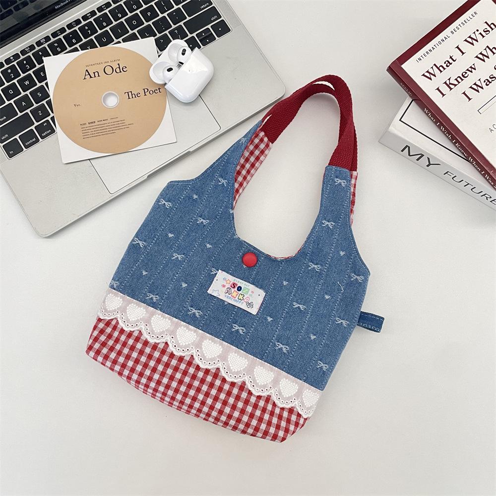 

1 Милая кружевная сумка с контрастной отделкой, портативная женская сумка для выхода в свет