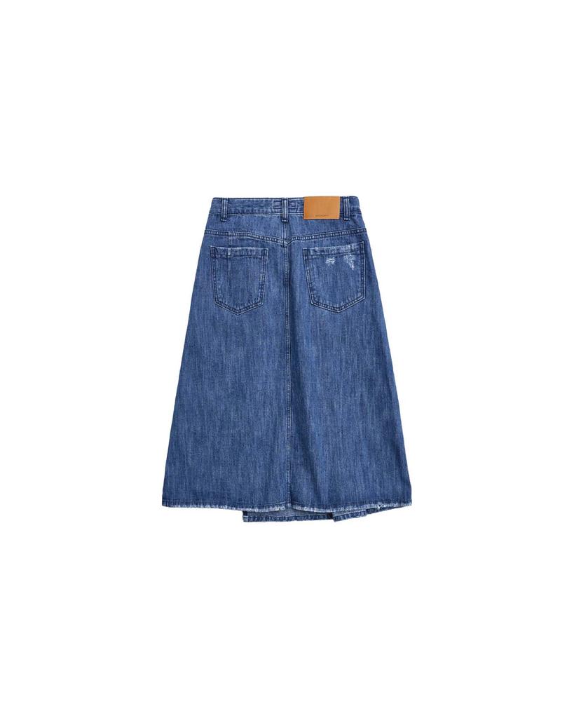 999Hyumeoniti Ashmetric Midi Denim Skirt (Vintage Blue)