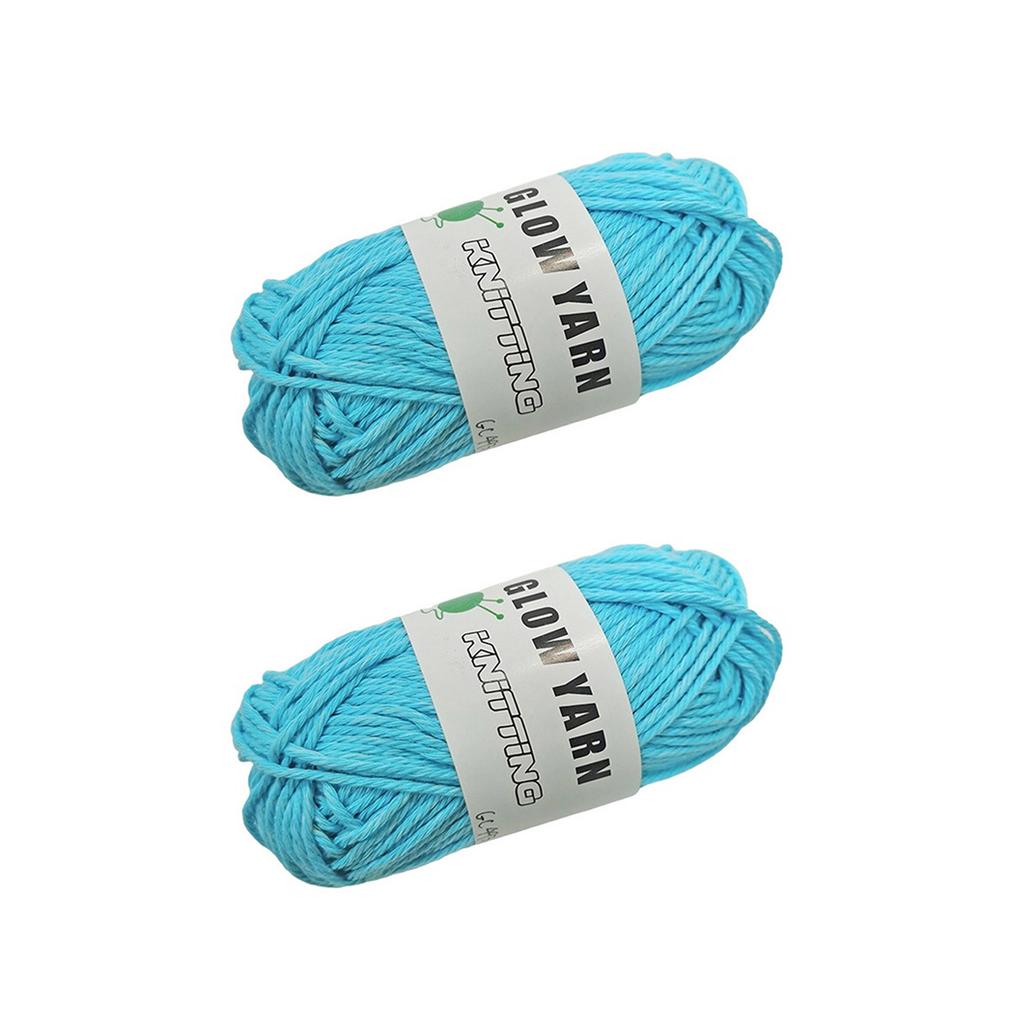 2 Rolls Luminous Crochet Yarn for Crocheting DIY Knitting Bag Toy Crafts 49 yard/Roll Glow Yarn Polyester Yarn Thread
