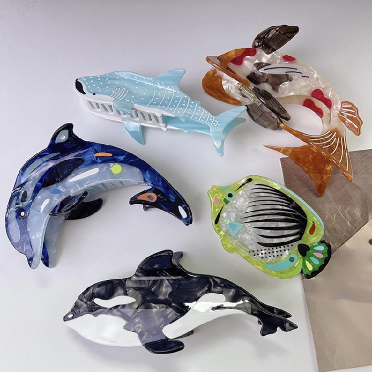 Beach Whale Hair Claw Clip Ponytail Claw Princess Barrettes Hair Adornment
