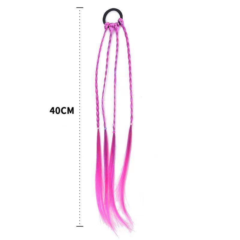 Buntes Perücken-Haargummi für Mädchen: Prinzessinnen-Zopf Gummiband, Niedliches Modisches Pferdeschwanz-Accessoire