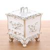 Toothpicks Box European Style Vibrant Color 3 Grids with Lid Relief Pattern Decorative Plastic All-Purpose Toothpick Cotton Swab Organizer Box Home