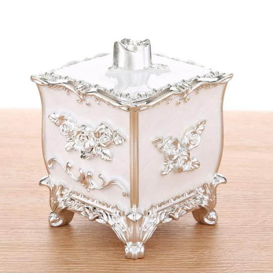 Toothpicks Box European Style Vibrant Color 3 Grids with Lid Relief Pattern Decorative Plastic All-Purpose Toothpick Cotton Swab Organizer Box Home