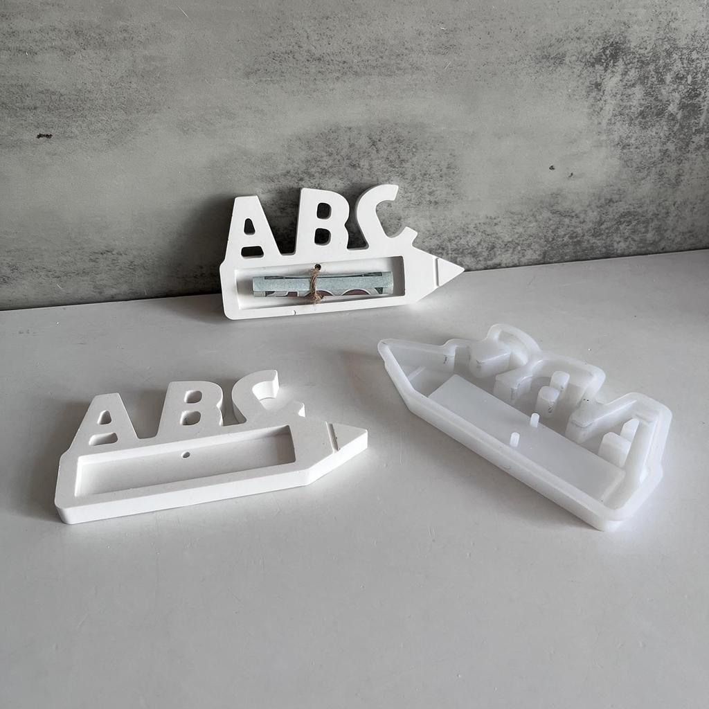 Abc Letter Gift Holder Silicone Mold For School Season Cash Chocolate Gift Decoration Gypsum Drip Mold