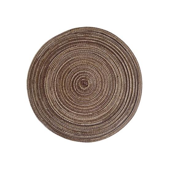 Round Woven Placemats for Table Nordic Faux Cotton Linen Yarn