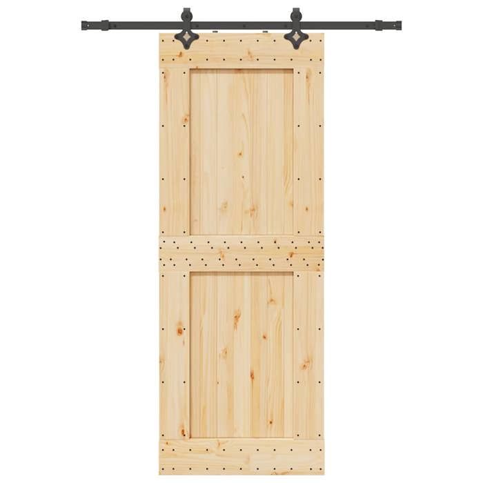 VidaXL Sliding Door and Hardware Kit 85x210 Cm Solid Pine 3332726