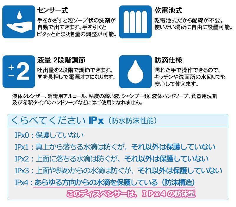 ELPA Foaming Hand Soap Automatic Dispenser (Foam Type/Automatic) Infectious Disease Prevention/Dispenser (ESD-05AS)