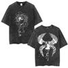 Washed Vintage Anime The Seven Deadly Sins Lion's Sin of Pride Escanor Double Sided Print T Shirts Manga Oversized T-shirts Unisex