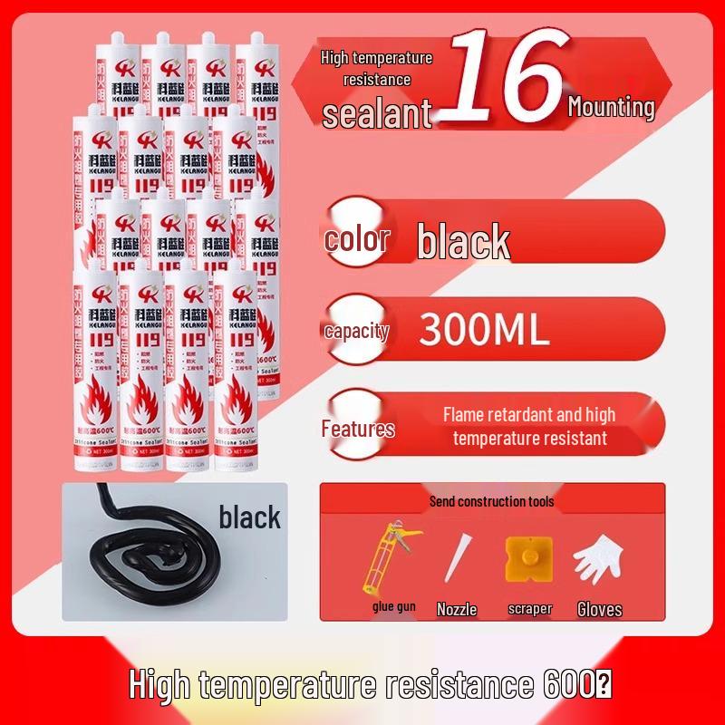 500° Fireproof Silicone Sealant: Waterproof, Flame-Resistant Adhesive for High-Temperature Glass and Structural Applications.
