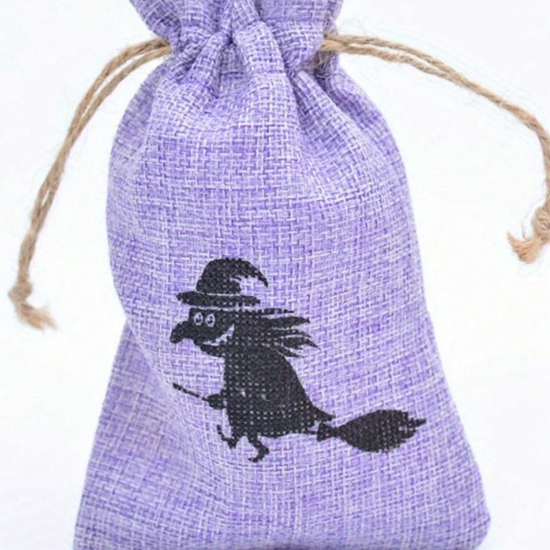 

4 PCS Halloween Pumpkin Burlap Bags with Drawstring,Treat Bags Linen Goody Bags Candy Pouches Halloween Party Favors Small Bags 10X14cm&Other