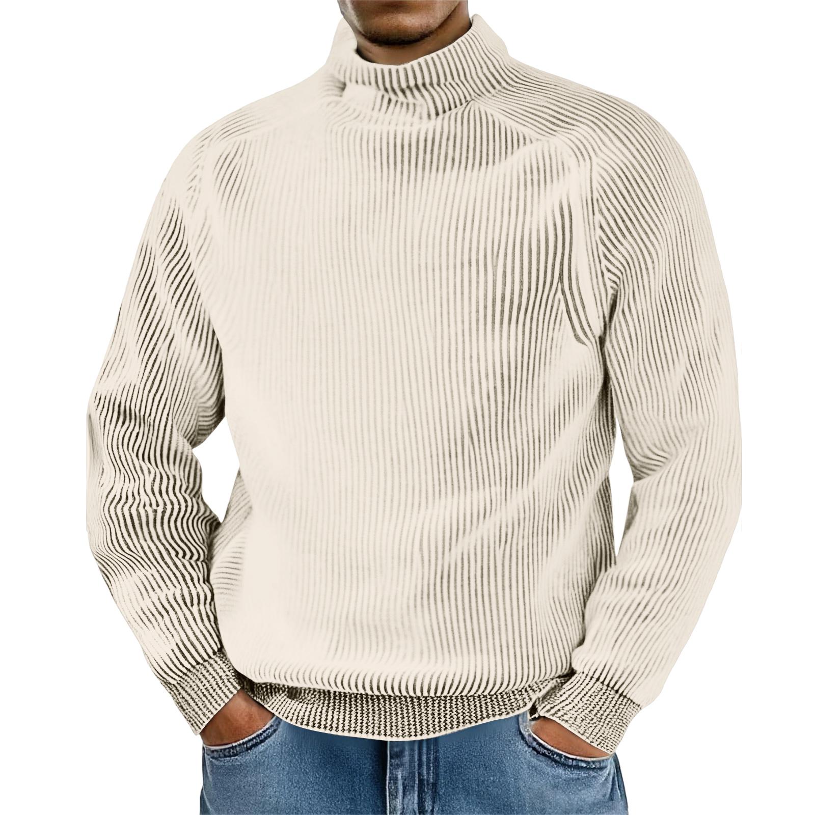 

Men s Loose-fitting Casual Round Neck Long-sleeved Knit Top L