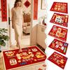 60*40cm New Year Red Floor Mat Cartoon Anti-slip and Stain-resistant Front Door Decorative Carpet Horse New Year Foot Mat