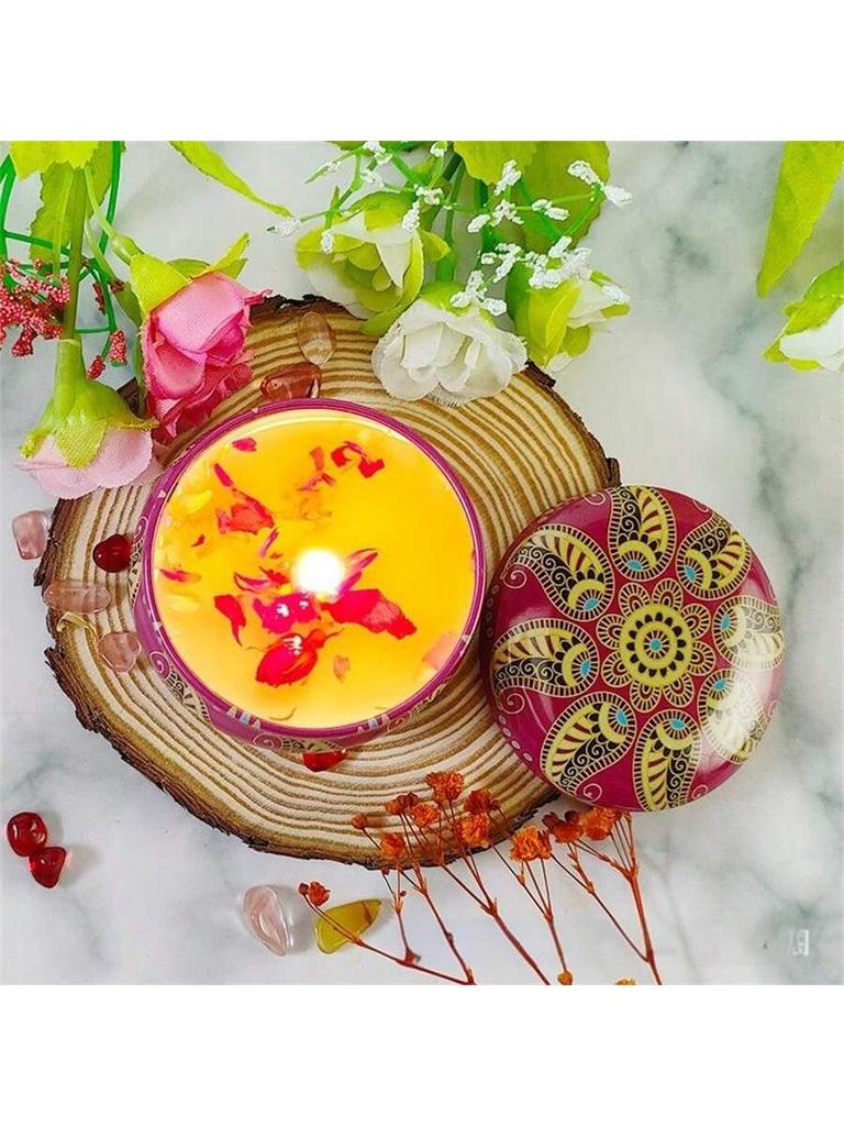 1pc Handmade DIY Jarred Scented Candle, Home Bedroom Air Freshener Ornament, Ethnic Series, Plant Fragrance