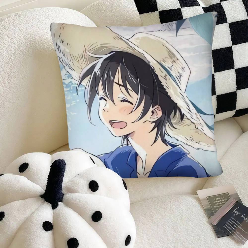 Anime The Stranger By The Beach Pillow Case Fashion Square Pillowcase Bedroom Sofa Room Ins Decoration Leisure