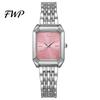 Modern Minimalist Watch Ladies Light Luxury Style Square Dial Steel Elegant Women Wristwatch Strap Embellishment for Office Party Date Night Quartz