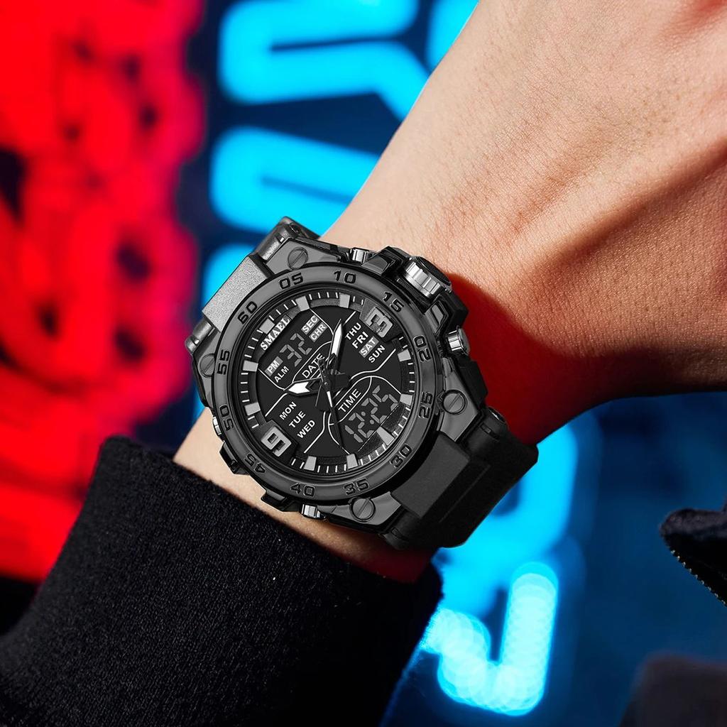 Brand 8138 Waterproof Alloy case Watch Alarm Clock night light Young Fashion business Quartz Sport Wristwatches