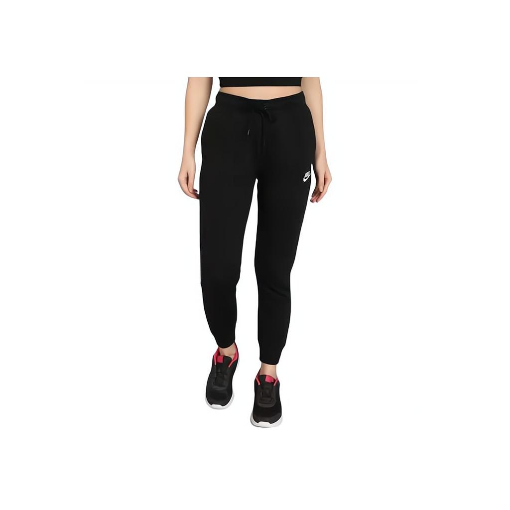 Nike Solid Logo Print Drawstring Elastic Waist Sports Pants Women Pants Black DR6162-010