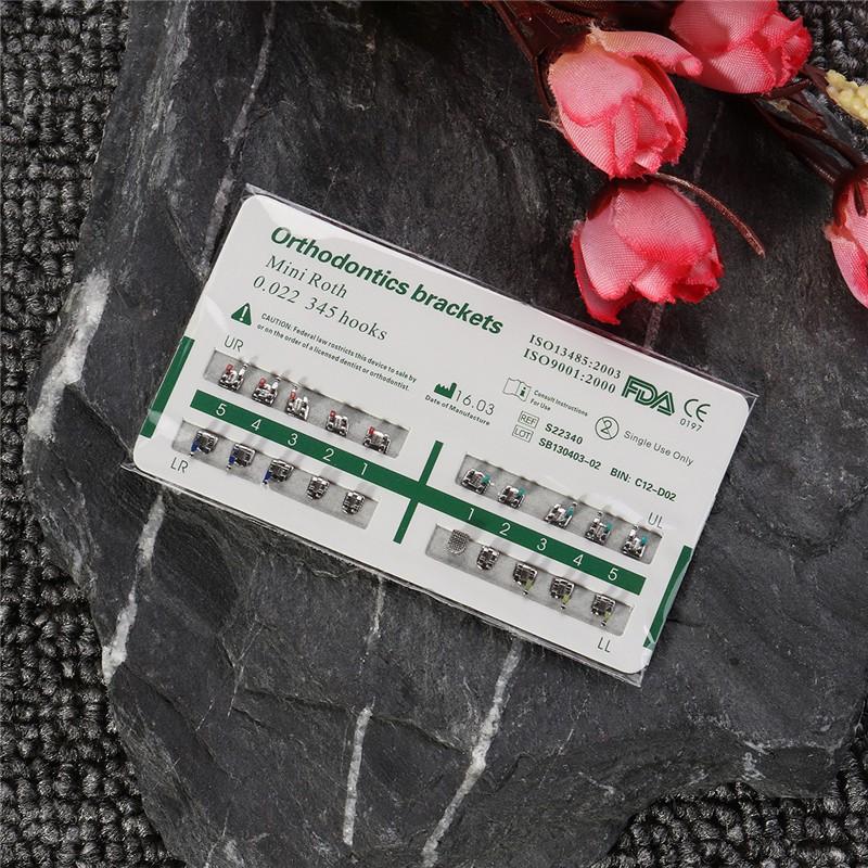 10pcs/Set Mini Dental Orthodontic Metal Bracket Brace Roth MBT Slot.022 Hooks 3