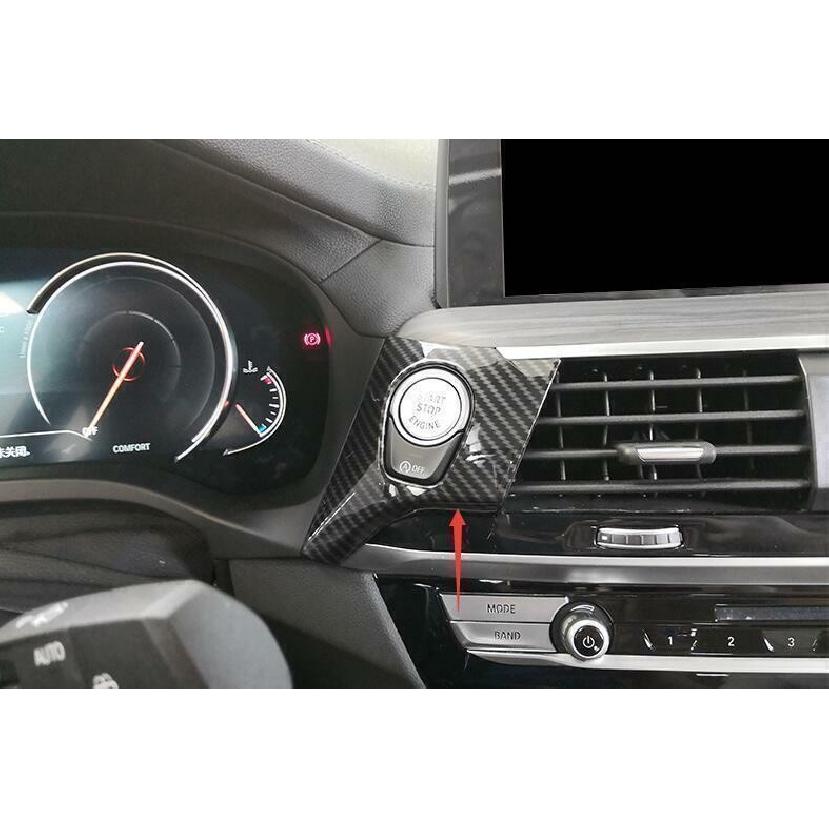 Carbon Fiber Ignition Switch Start Button Frame For BMW X3 X4 X3M X4M 2018-2021