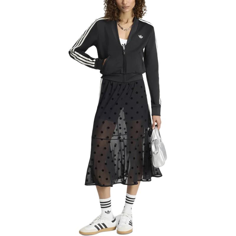 adidas Polka Dot Sheer Midi Skirt Black KV1177