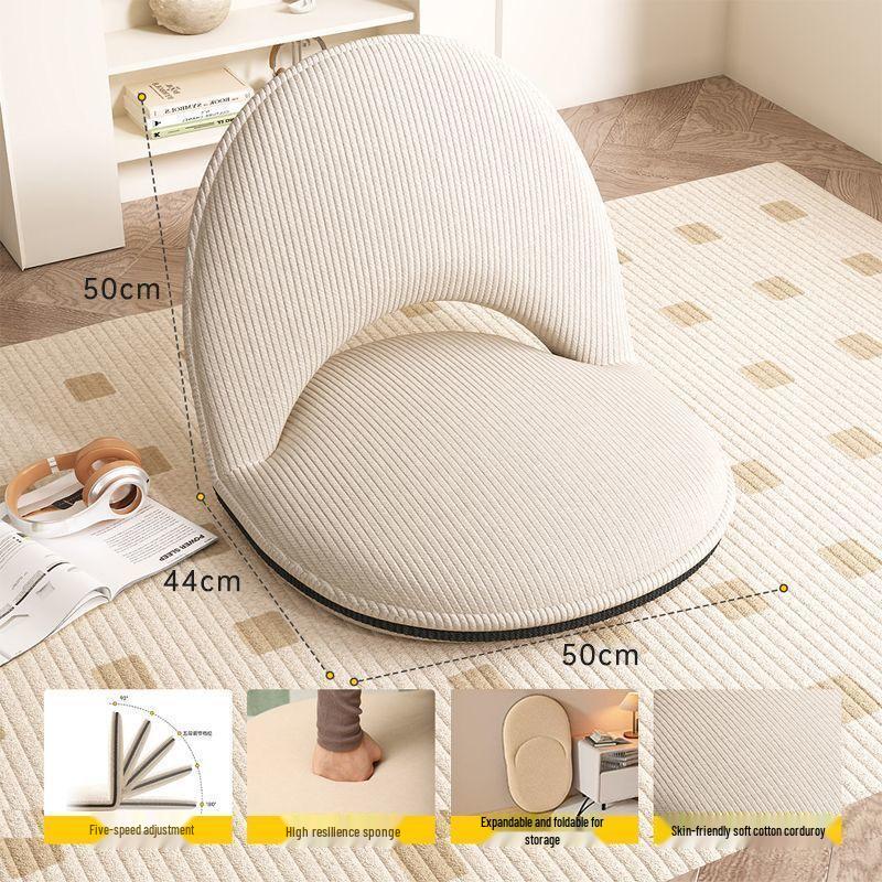 Recline & Rest: Foldable Tatami Floor Cushion Chair with Backrest & Bed Function