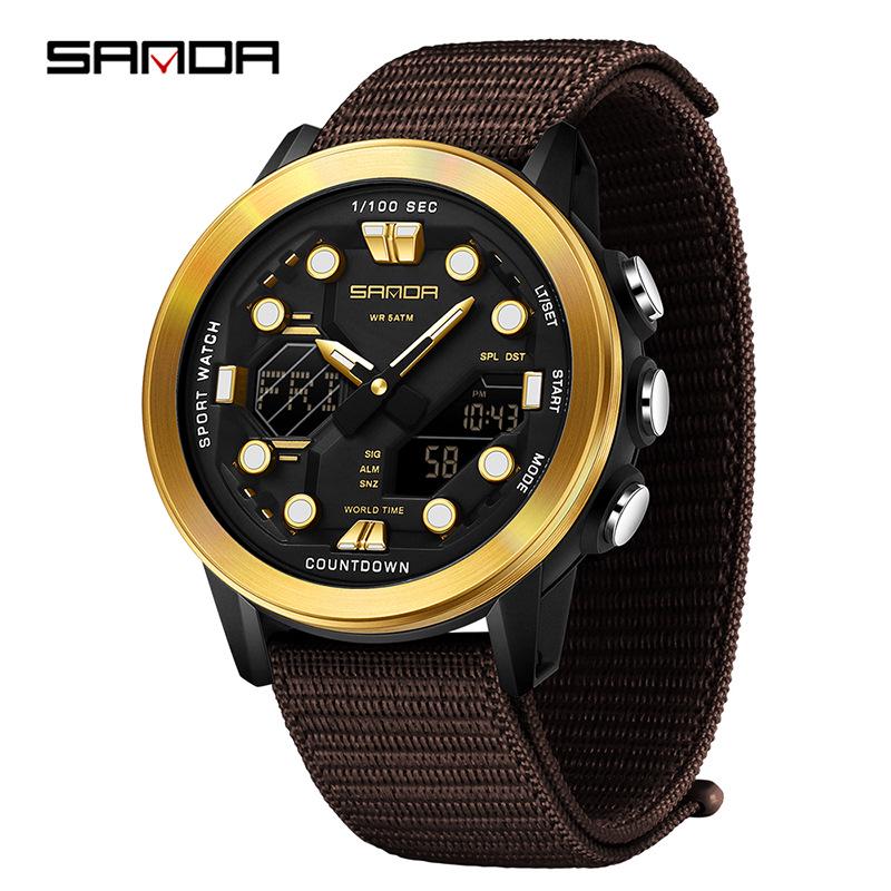 Sanda Watch: Student Fashion Sport, Waterproof, Dual Display, Unisex.