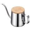 Hand-poured Coffee Pot with Lid, Bamboo Cover, 304 Thickened Stainless Steel Spout, Suitable for Household Use, Fine-mouthed Hanging Coffee Set