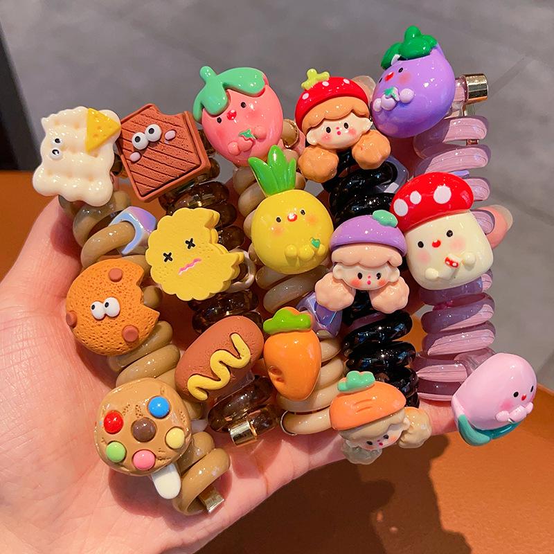 Children's Telephone Cord Hair Tie - Summer Biscuit Bubble Braid, Perfect for Girls' Hairstyles & Women's Hair Accessories