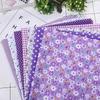7Pcs 25x25cm Floral Patchwork Cotton Fabric Plain Cloth for DIY Sewing Quilting