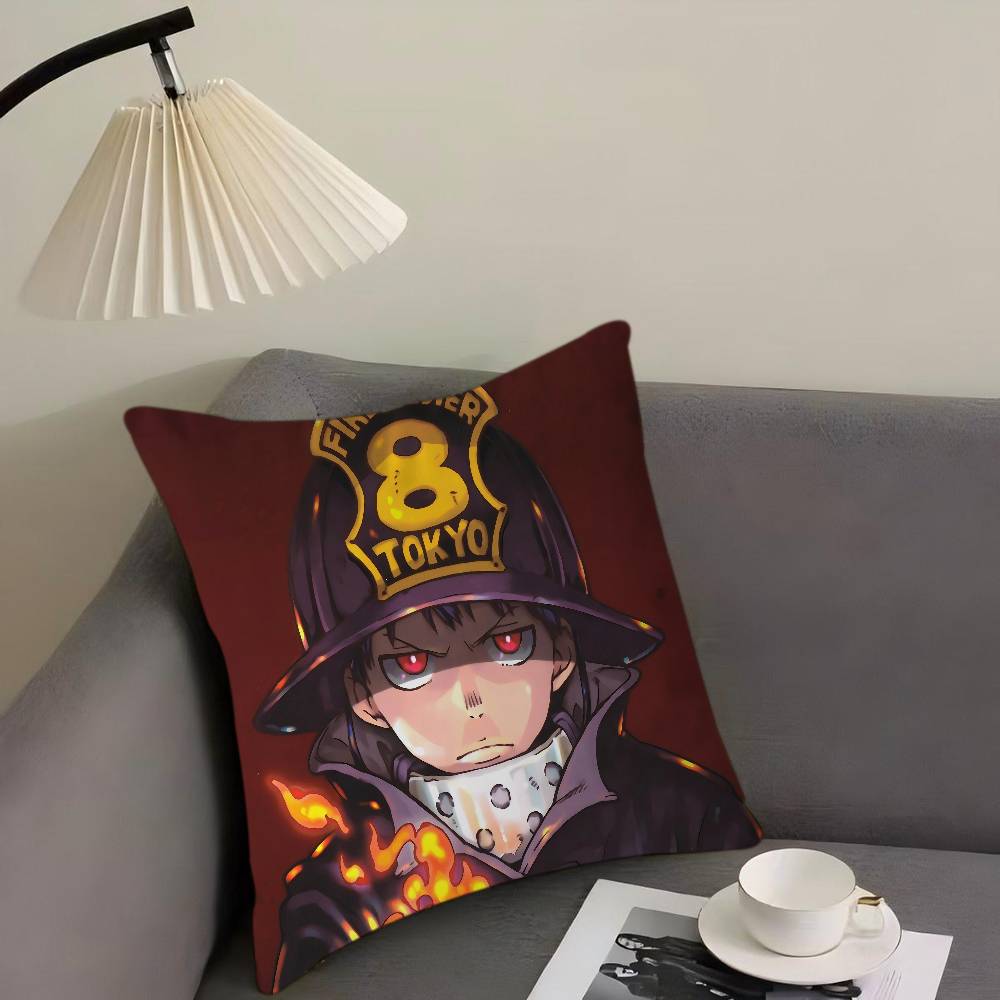 F-Fire F-Force Cartoon Animation Personalized Pillow Cover Kids Bedroom Wild Party Decor Pillowcase Kid Birthday Shower Gift