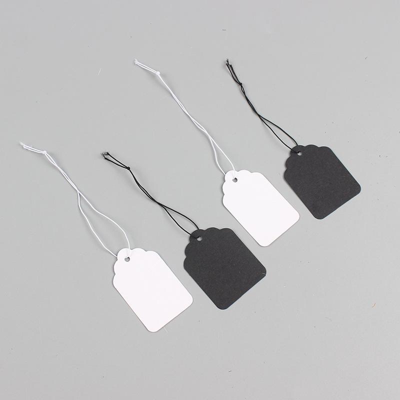 200pcs Elastic Cord Hang Tags for Jewelry Price Labels