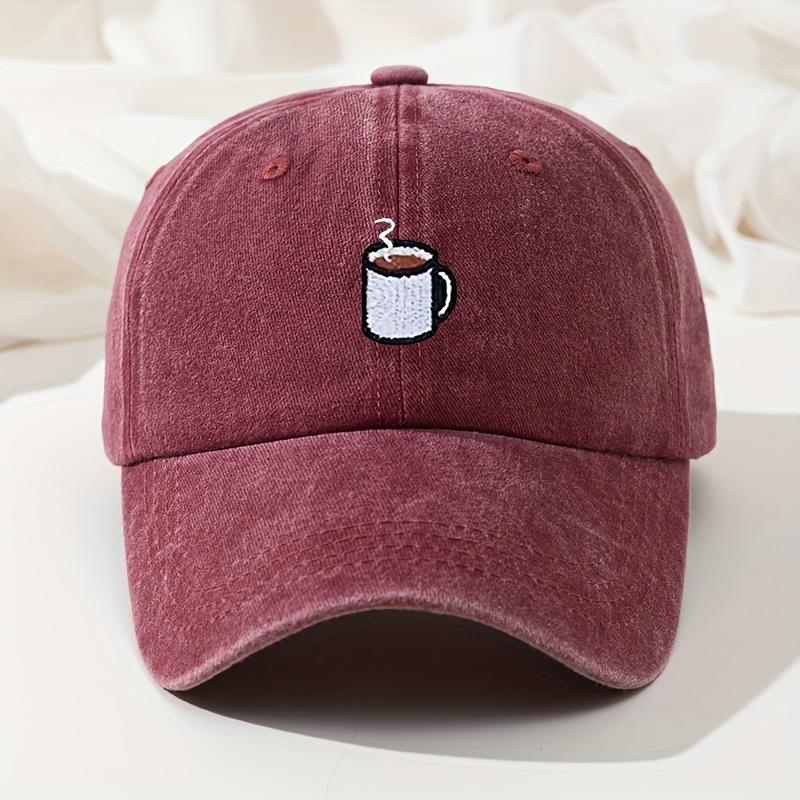 Baseball cap retro washed casual hat cup embroidered curved hip hop hat adjustable running fishing hat
