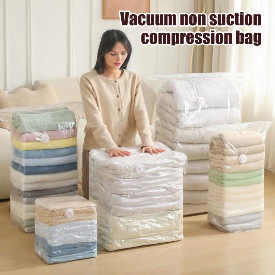 Vacuum Storage Bag Large Capacity Vacuum Seal Bag No Pump Needed Compression Packing for Quilts Comforters Sheets Clothes Blankets